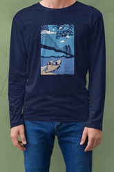 amr shohor | Bong Full sleeve T-shirt | Navy