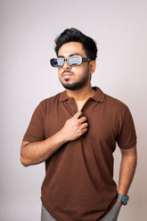 Brown Ribbed Polo