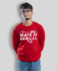 made in bengal | Bong Full sleeve T-shirt | Red
