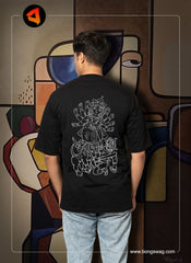 Mahishasurmardini | Bong Oversize Tees | Black