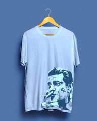 Satyajit Puff Print | Bong Puff Tees | Azure