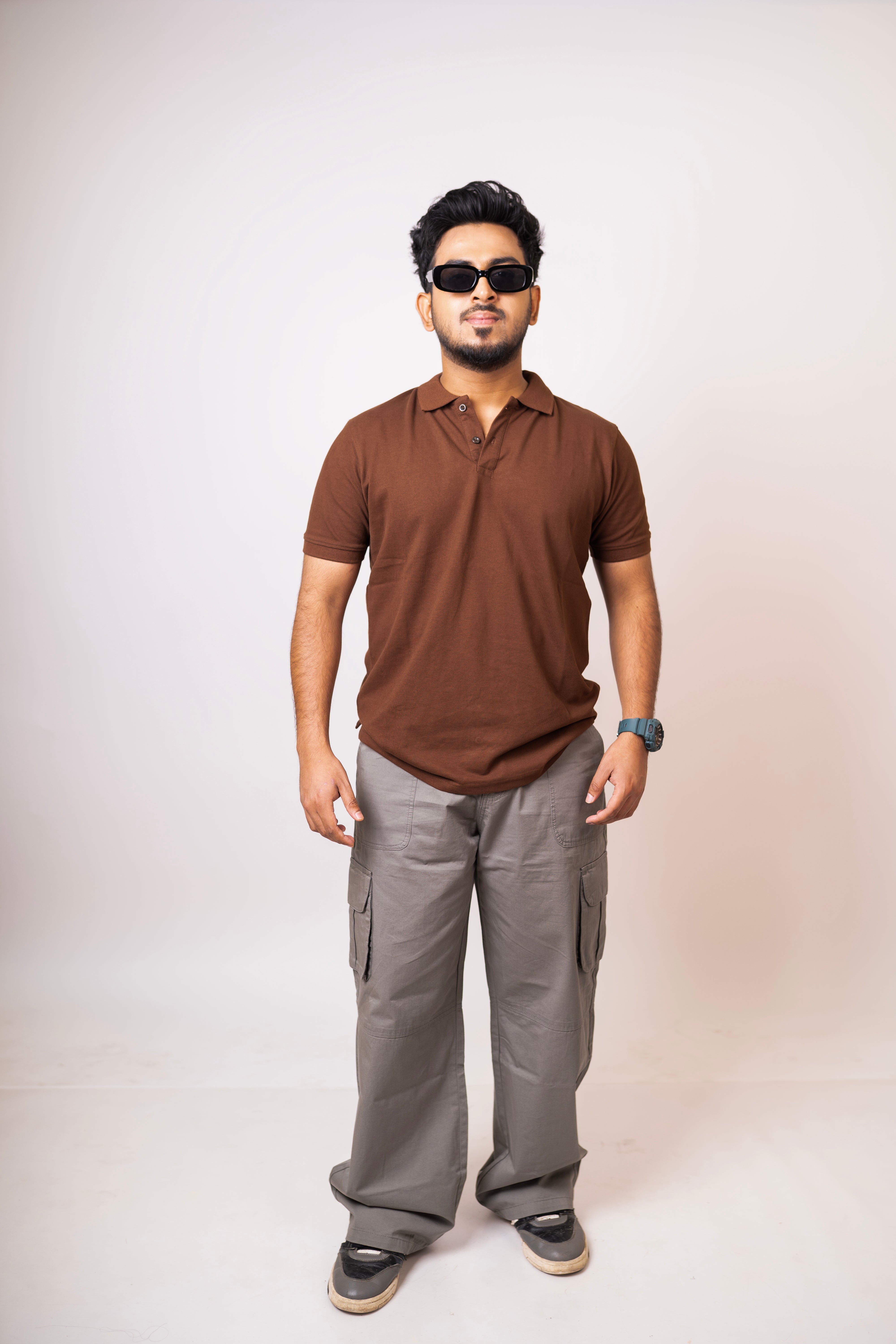 Brown Ribbed Polo