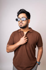 Brown Ribbed Polo