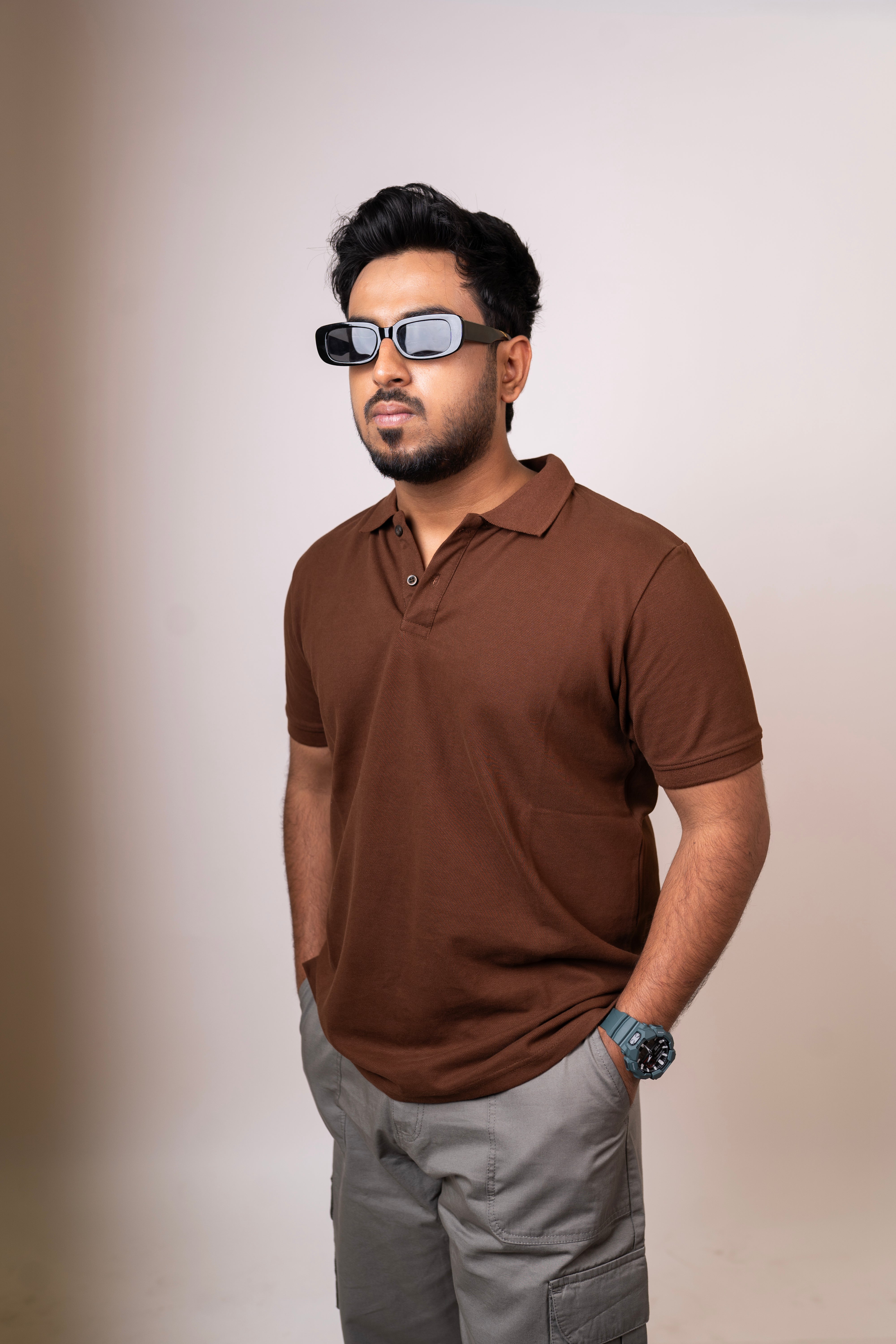 Brown Ribbed Polo