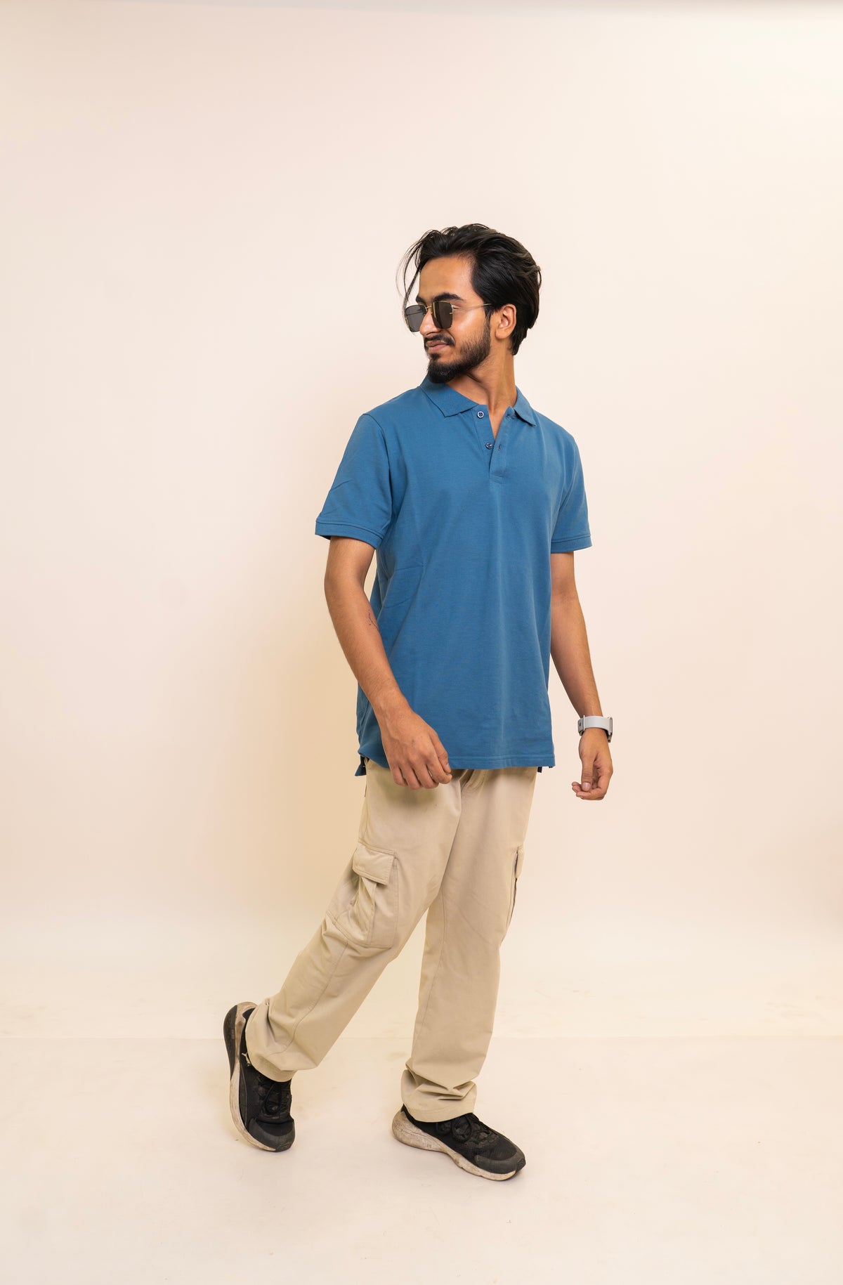 Petrol Blue Pique Polo
