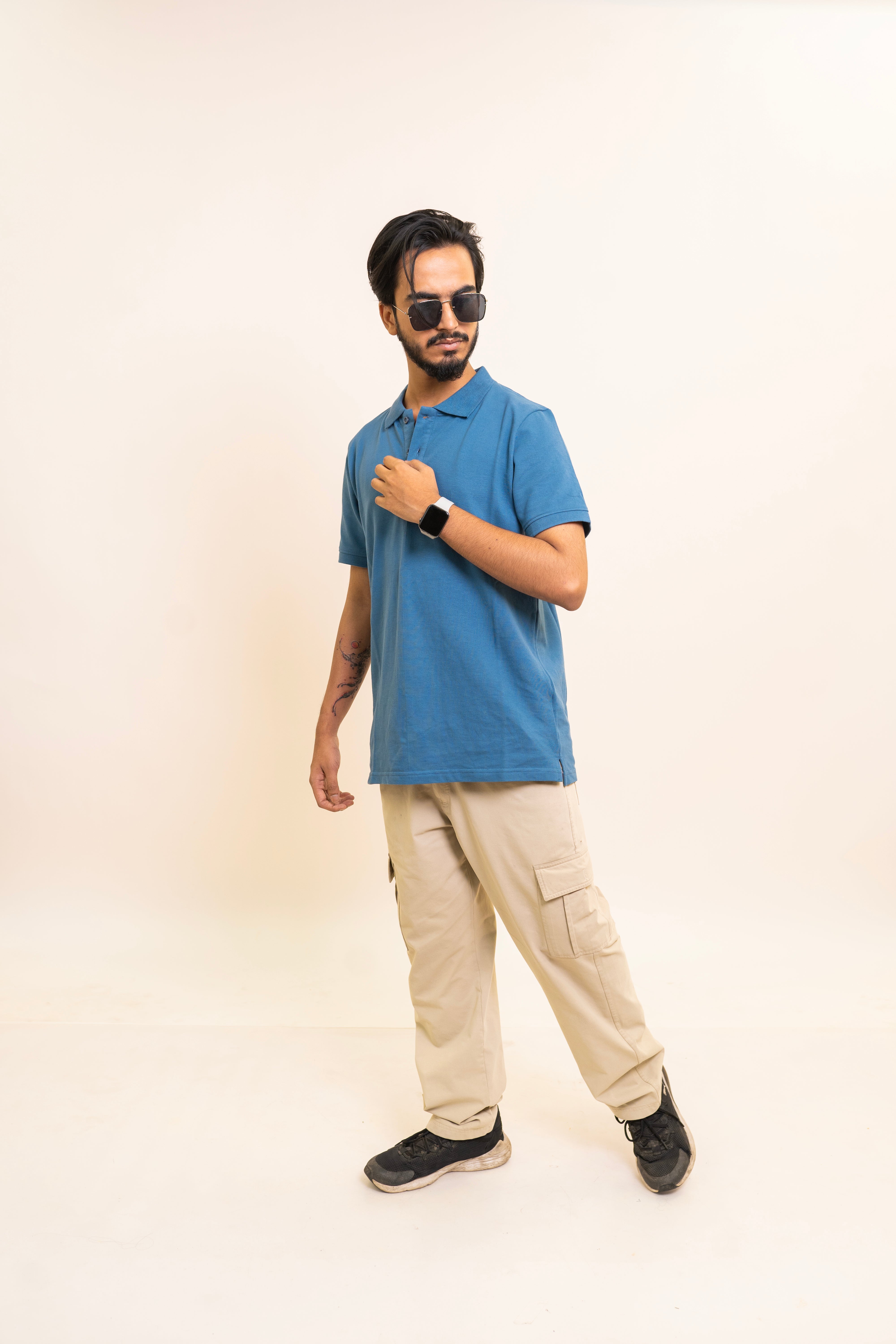 Petrol Blue Pique Polo