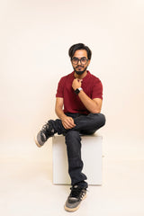 Maroon Pique Polo
