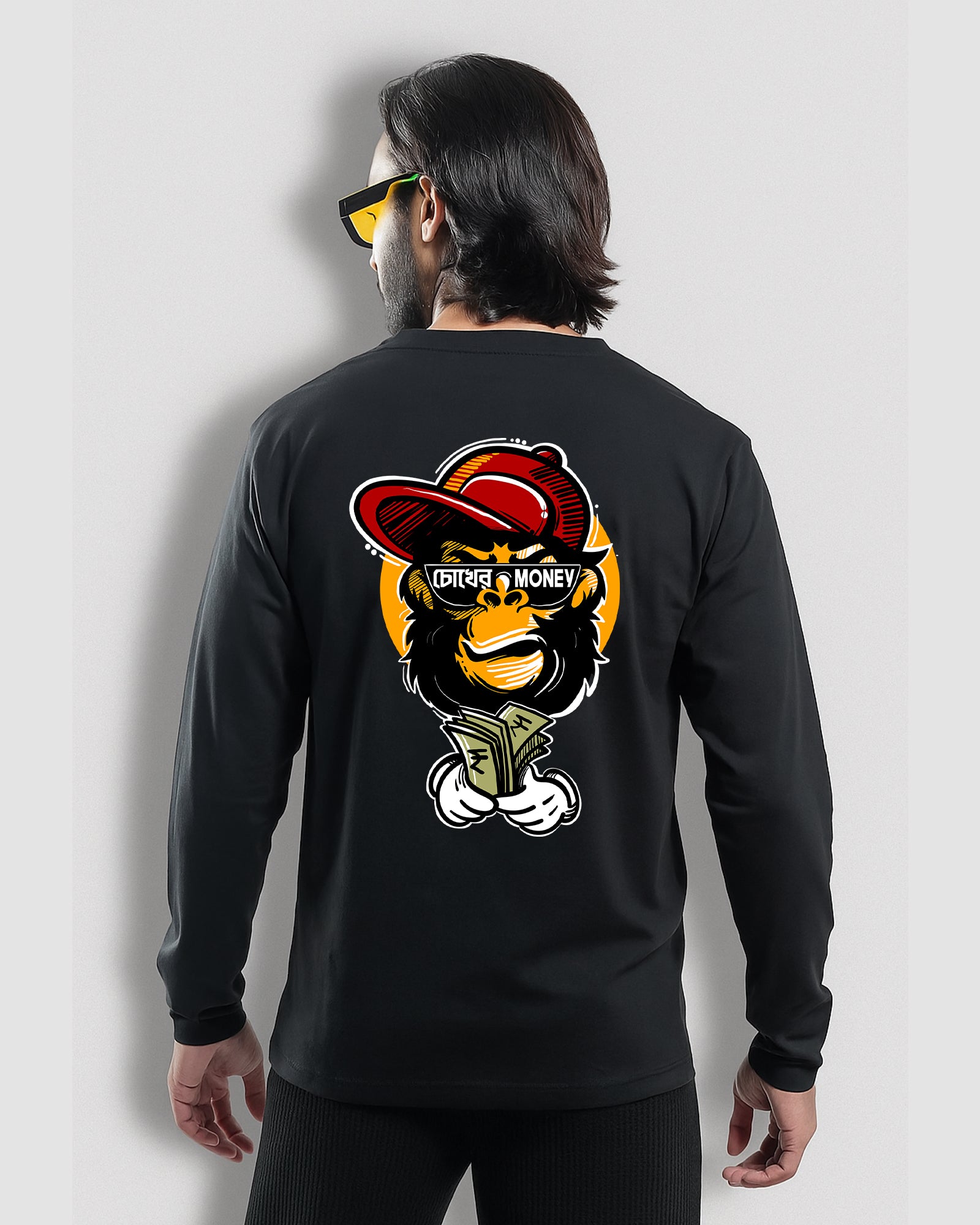chokher money  | Bong Full sleeve T-shirt | Black