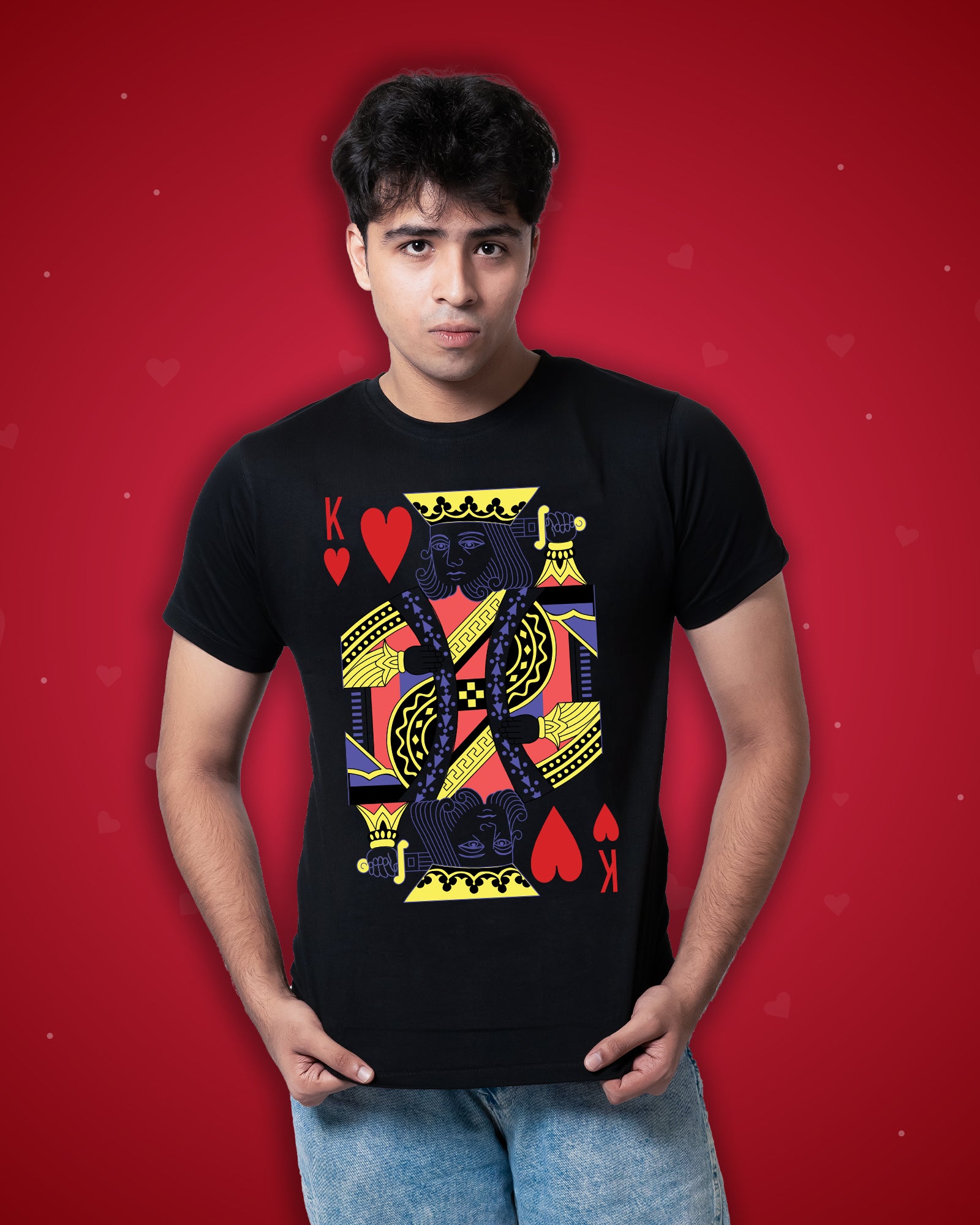 king Queen Black| bengali graphic couple tshirt