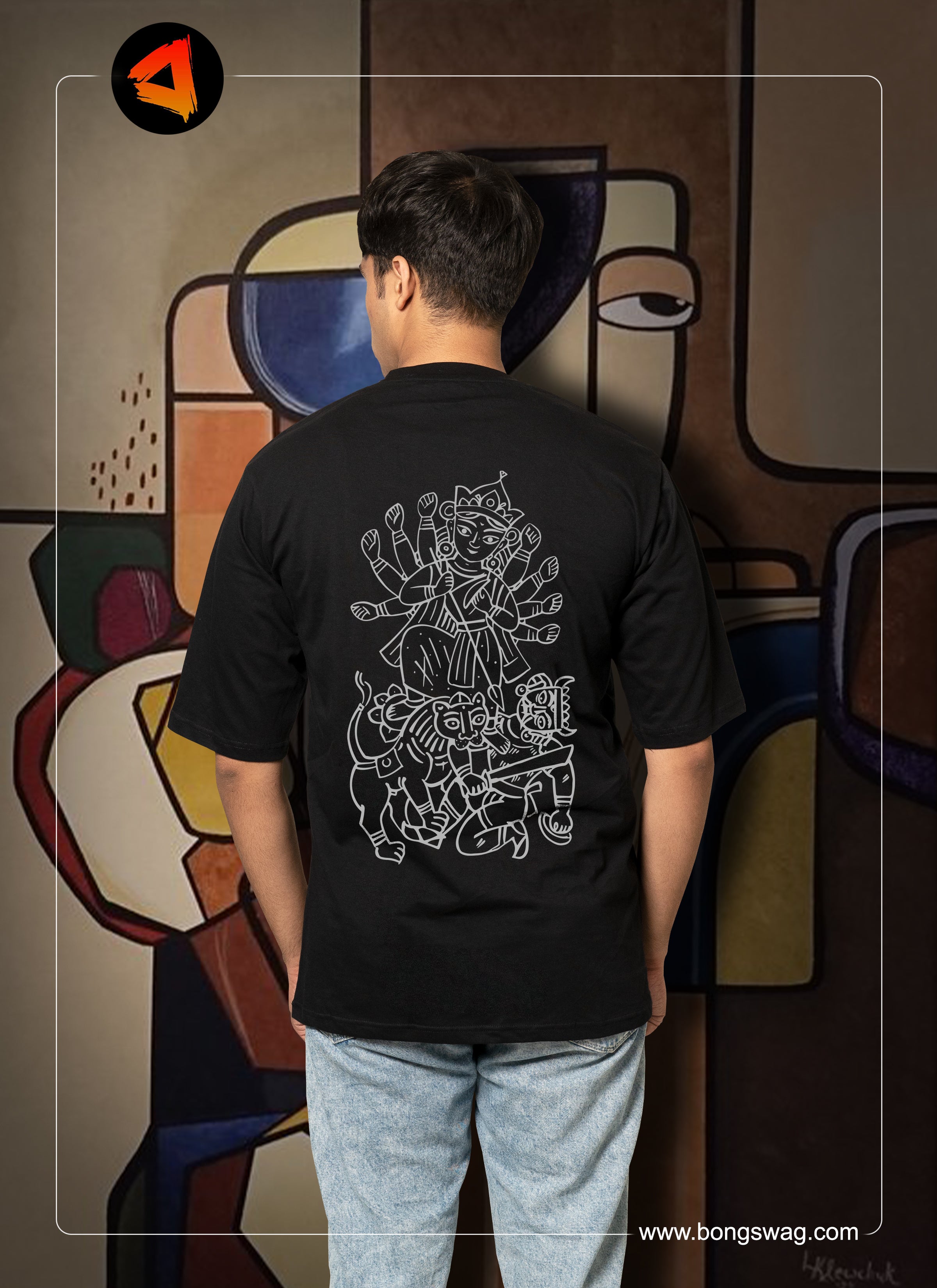 Mahishasurmardini oversize graphic tshirt  | BENGALI GRAPHICS TSHIRT |