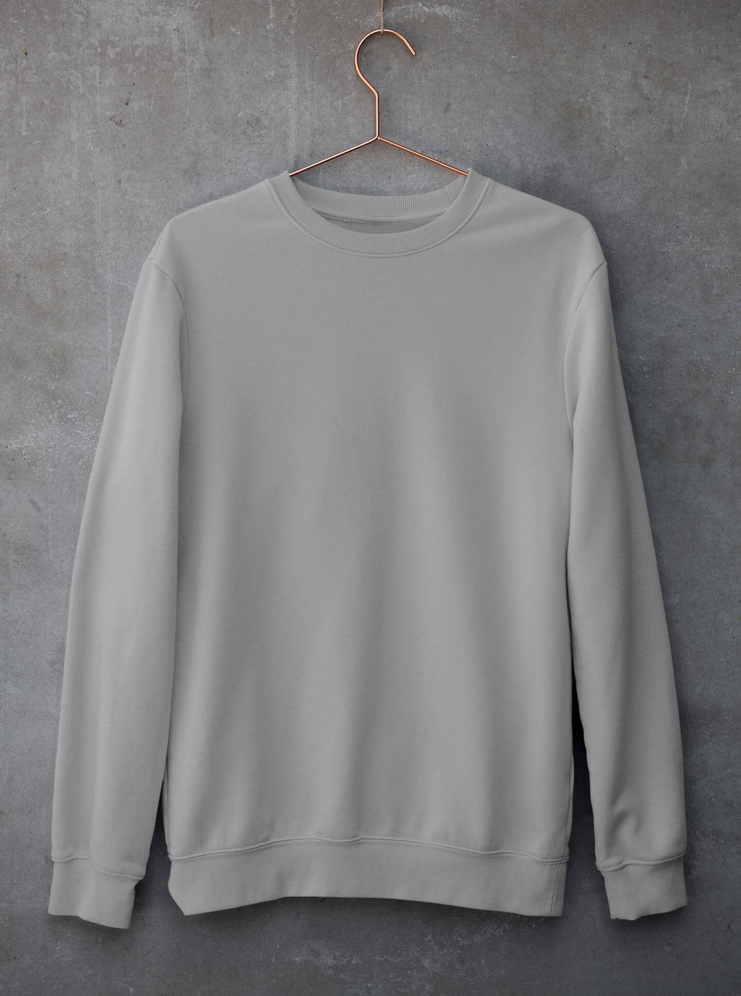 Light Grey Solid Sweatshirt